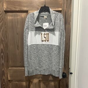 LSU Gray Quarter-Zip Women's Jacket